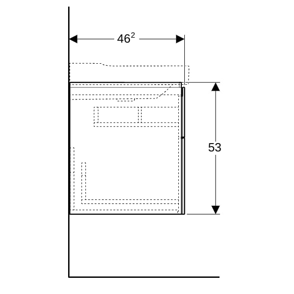 Geberit Xeno2 Unterschrank f. WT, 2 Schubl. 88x53x46,2cm, sculturagrau