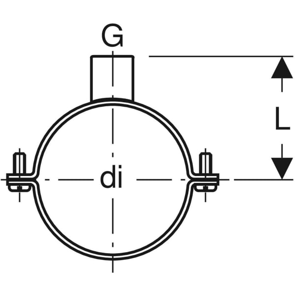 Geberit Rohrschelle mit Gewindemuffe G1 1/4 d315