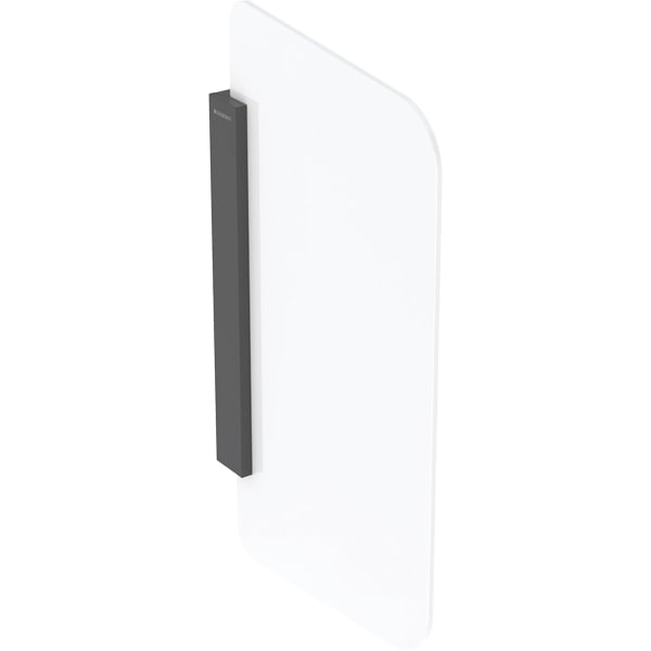 Geberit Urinaltrennwand, Halter: schwarzmatt Glas: weiss / satiniert