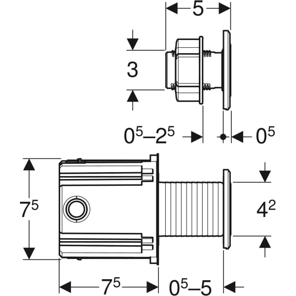 Geberit Typ 10 WC-Strg. mit elektron.Spül, IR Netz, BT, 2-Mengen-Sp., Omega, swm