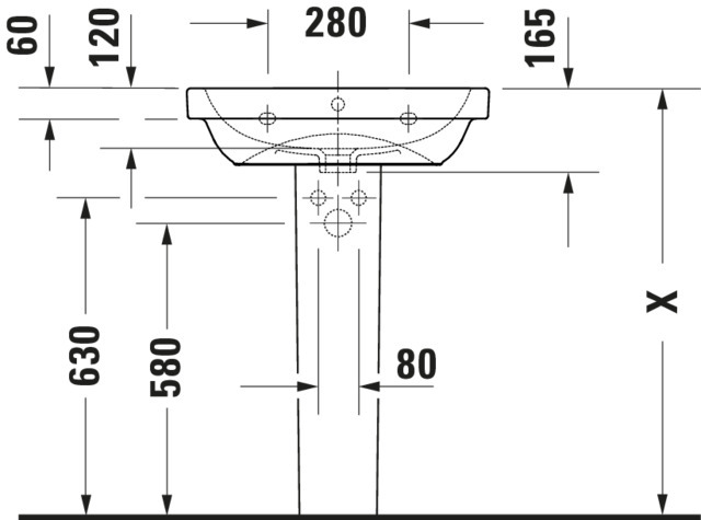 DU D-Code 2.0 Waschtisch, Weiß Hochglanz Rund, 60cm