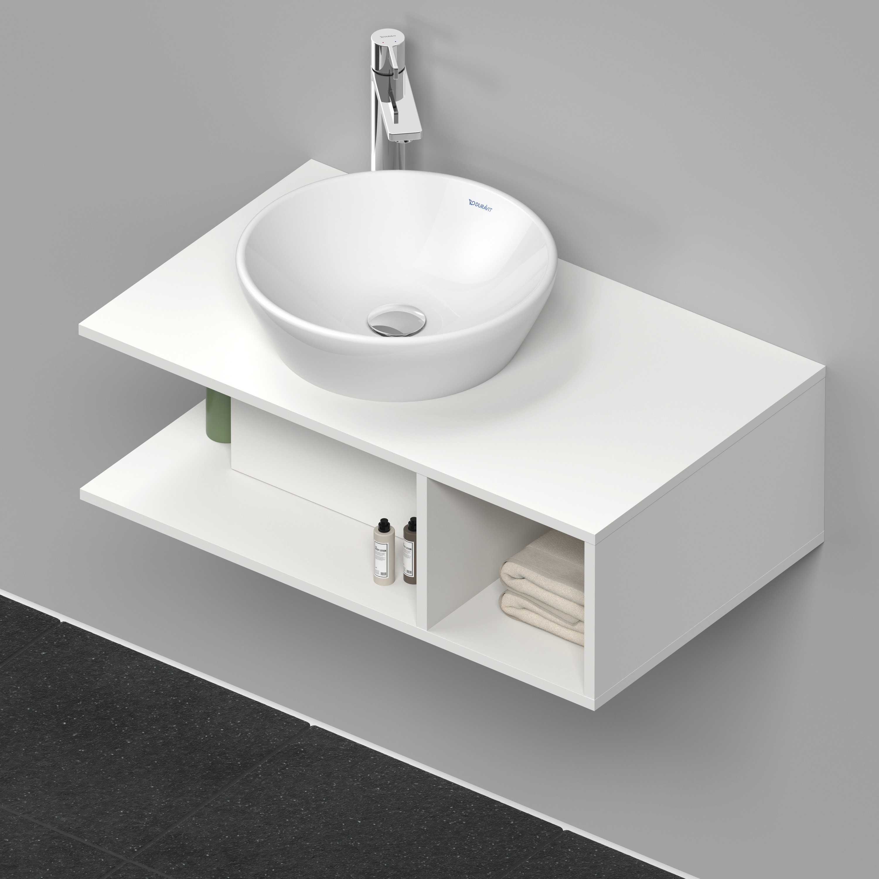 Duravit D-Neo WTU wandh.,1 offenes Fach r., 260x800x480mm, Weiß Matt