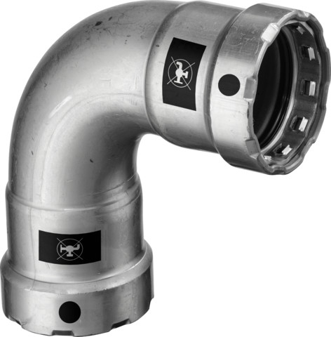 Viega Bogen 90 Grad mit SC Megapress 4216 in 1/2 Zoll Stahl Zn-Ni besch. Viega Bogen 90 Grad mit SC Megapress 4216 in 1/2 Zoll Stahl Zn-Ni besch.