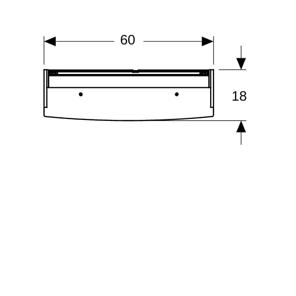 Geberit Option Basic Spiegelschrank m. Beleuchtung 2 Türen 60x67,7x18cm weiß