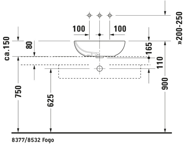 Duravit Aufsatzbecken 2nd floor Foster 495 mm mit ÜL ohne HLB, weiß WonderGliss