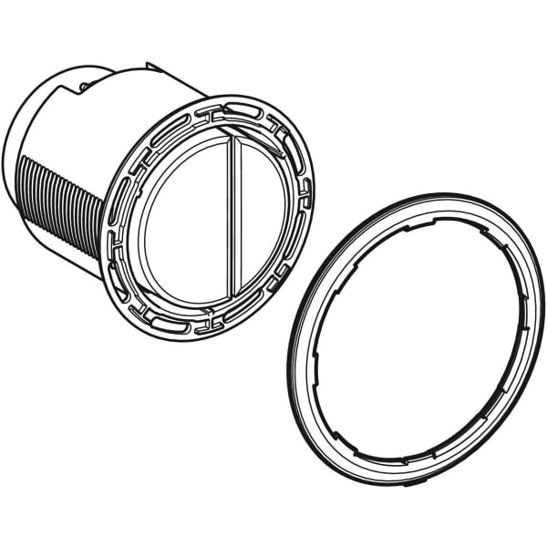 Geberit Typ 01 Drücker für Fernbet. pneum. 2-Mengen-Sp., chrom matt lackiert, Etc