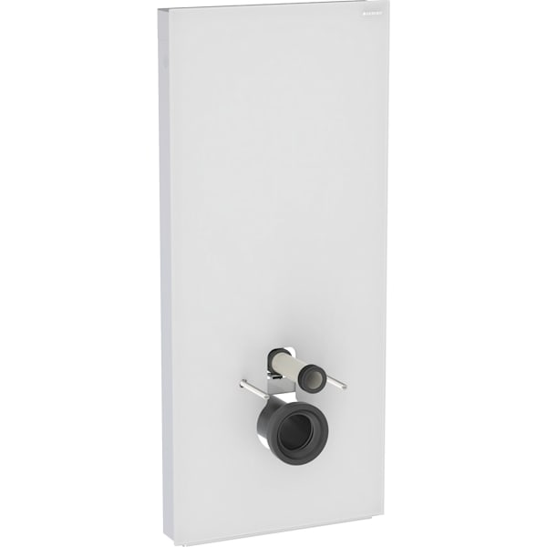 Geberit Monolith Plus Sanitärmodul für WWC 114cm, Glas weiß / Aluminium gebürstet