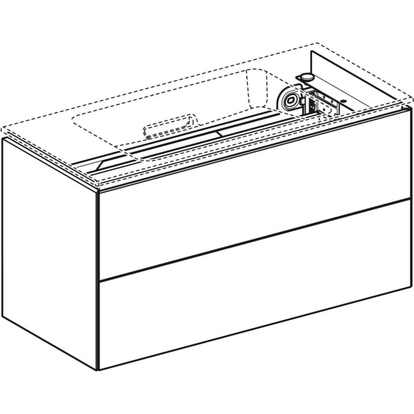 Geberit ONE Unterschrank für Waschtisch m. 2 Schubladen, 89,4x46,5x39,6cm, weiß
