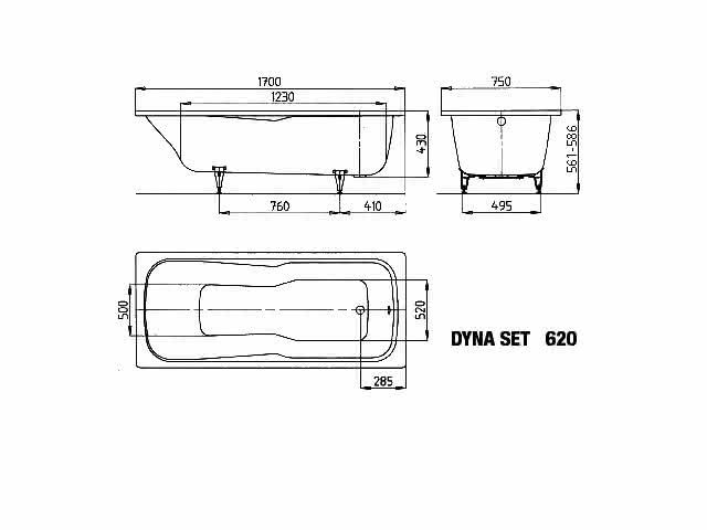 KA BW DYNA SET Mod.620,1700x750mm, bahamabeige