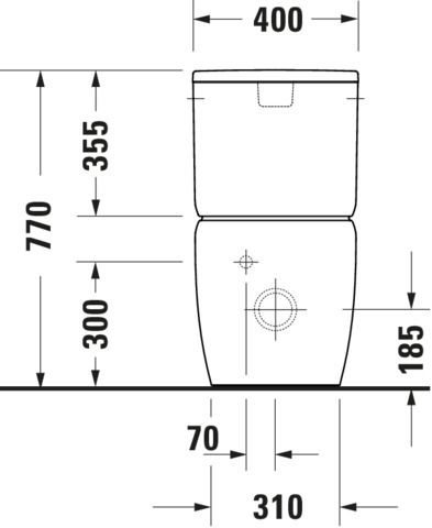 Duravit Qatego Stand-WC TS f. Kombination Rimless,Abg. Vario, Weiß HG, HG