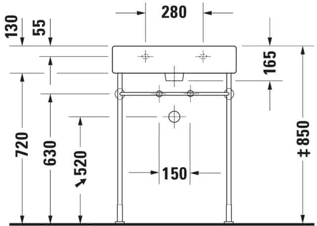 DU Waschtisch Vero 600 mm mit ÜL, mit HLB, 1 HL, weiß