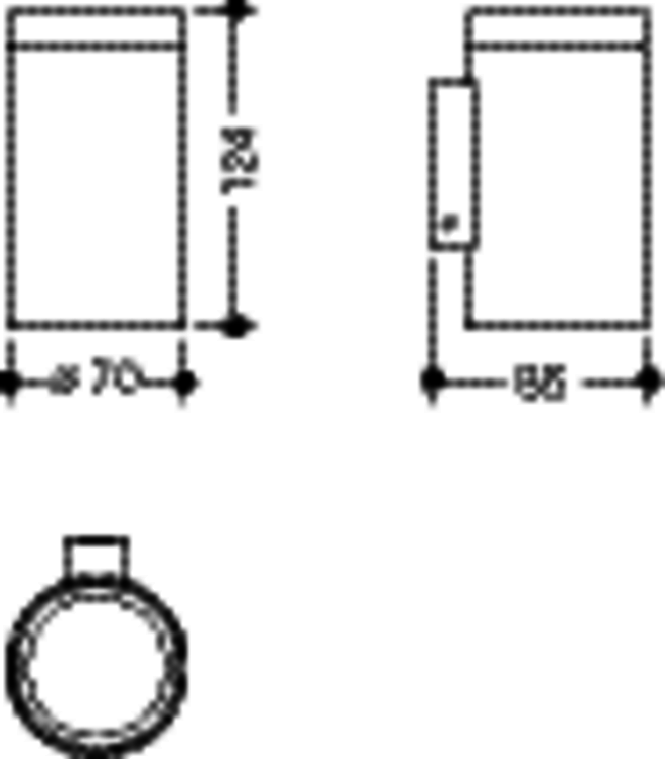 HEWI Glasbecher mit Halter, pulverbeschichtet schw tiefmatt
