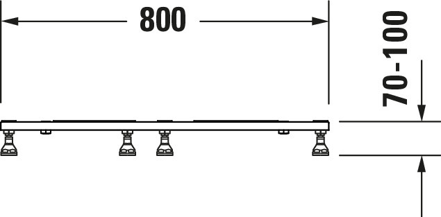 DU Fußgestell für Duschwanne Tempano 800x800mm