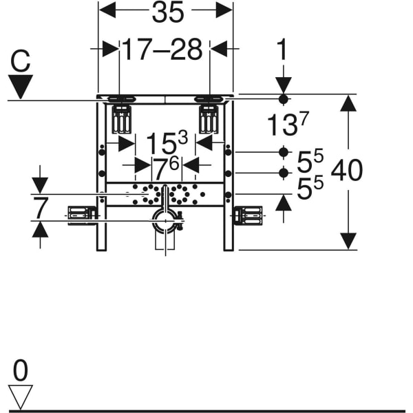 Geberit Kombifix Element für Waschtisch Standarmatur