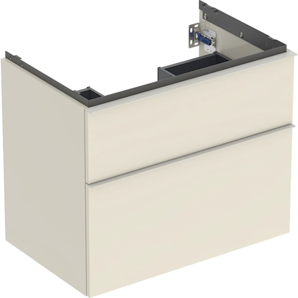 Geberit iCon Unterschrank für WT, 2 Schubl. 74x61,5x47,6cm, sandgrau