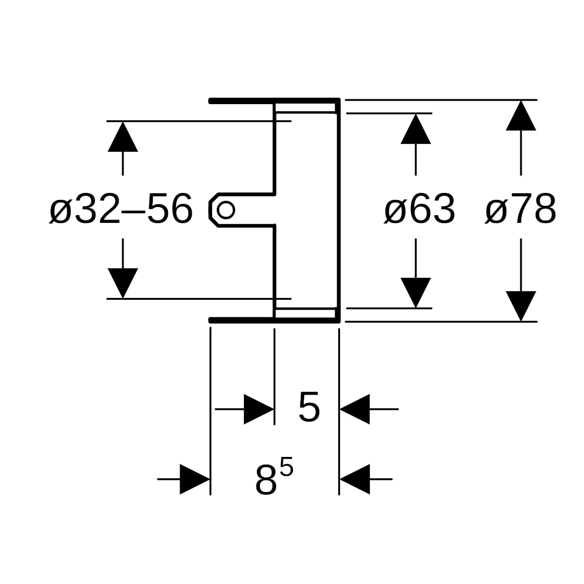 Geberit Rohrschott90 Plus EN d32-56 L:5cm