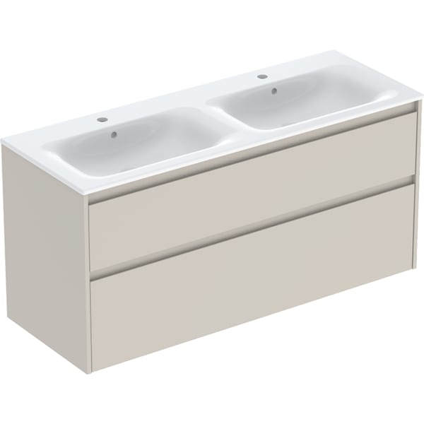 Geberit Renova Plan Set DMWT m. US, 2 Schubl. 130x62,1x48cm, sandgrau/l. seidenmatt