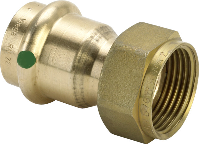 Viega Verschraubung mit SC Sanpress 2263 flachdichtend in 28mmxG1 Siliziumbronze Viega Verschraubung mit SC Sanpress 2263 flachdichtend in 28mmxG1 Siliziumbronze