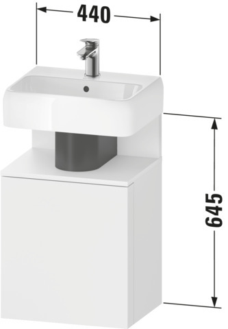 Duravit Qatego WTU,Wandh,350x440x645mm,1 Tür TA:LI,Eiche Schw.M,Ni:Eiche Schw.M,Dekor