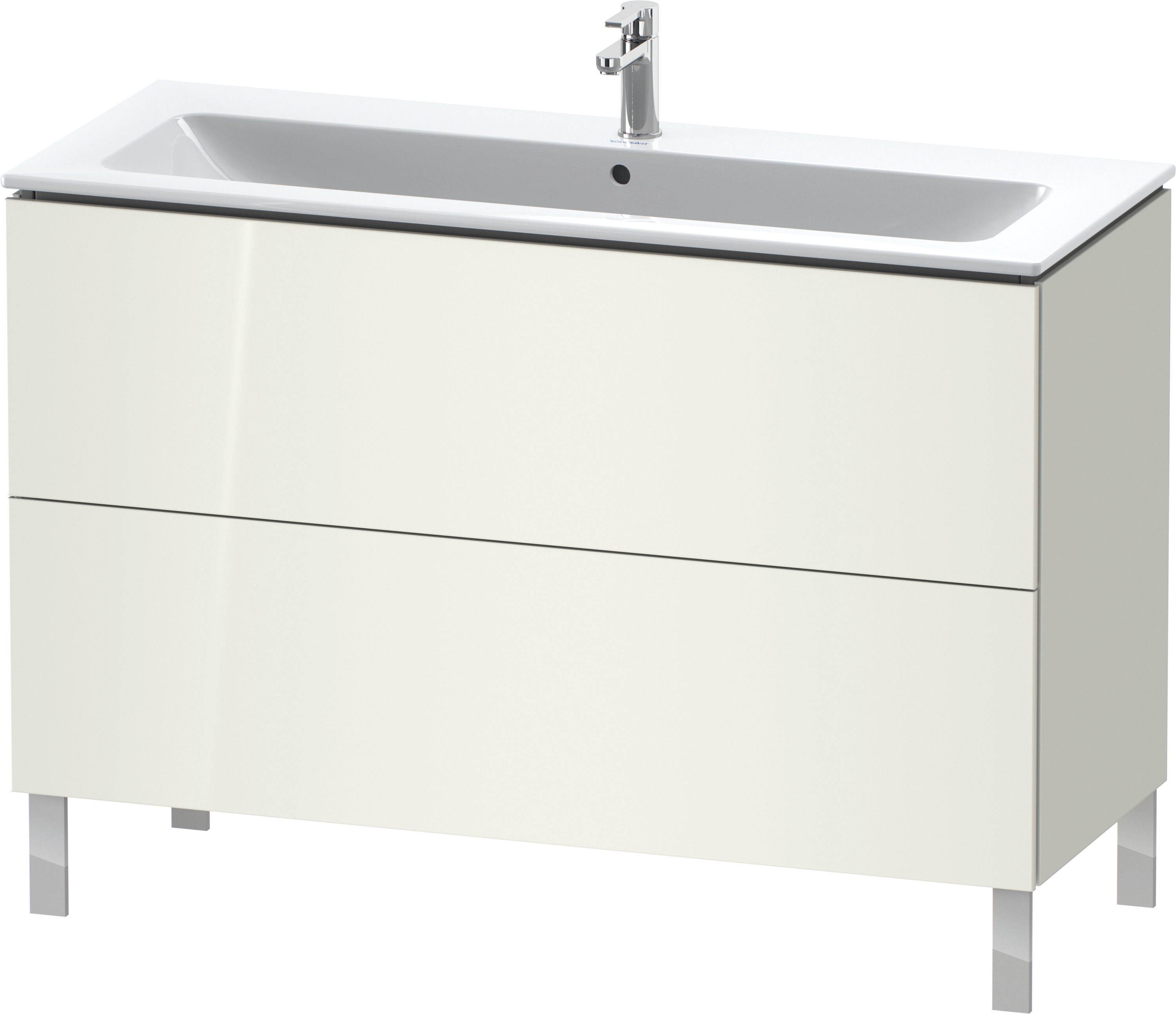Duravit WTU stehend L-Cube 481x1220x704mm 2 Auszüge, f.233612, weiß hgl (dekor)