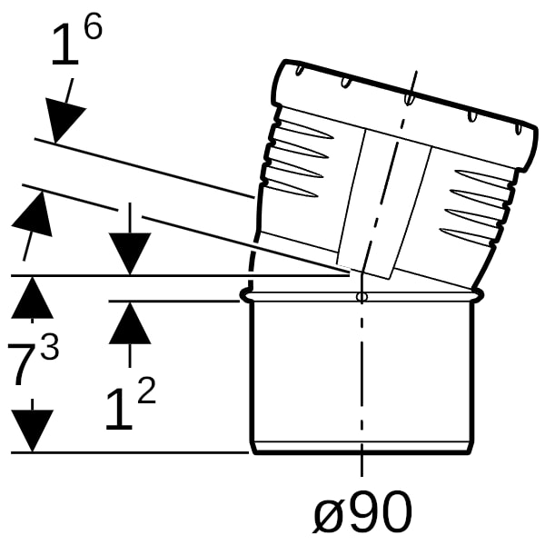Geberit Silent-Pro Bogen 15Gr d90mm