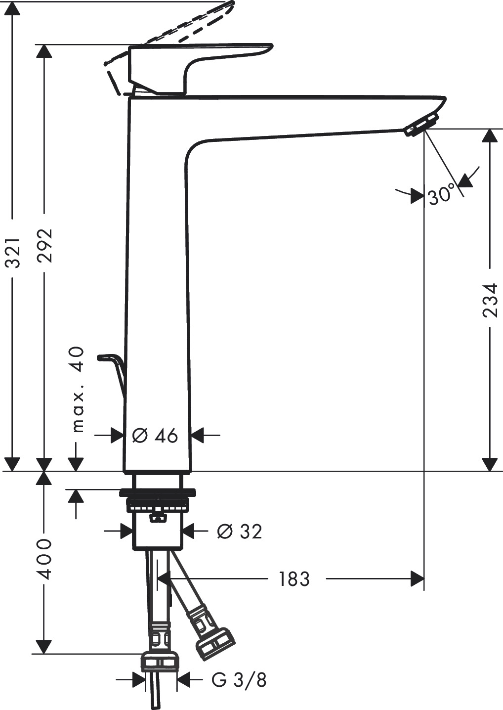 Hansgrohe Waschtischmischer 240 Talis E  CHR. PHASEOUT