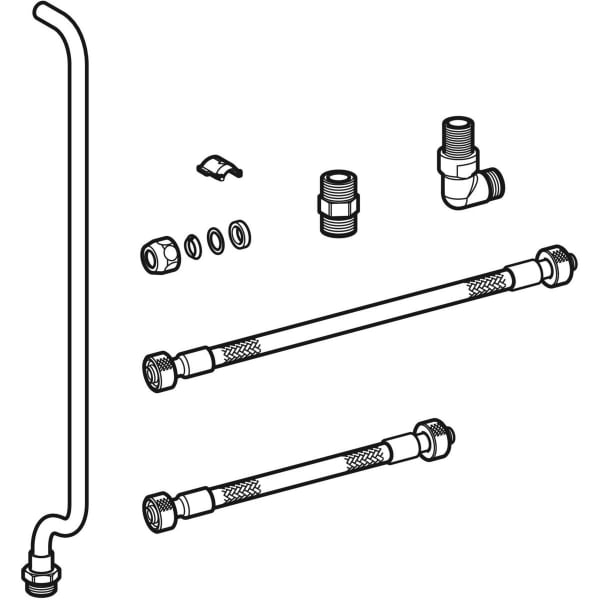 Geberit Wasseranschlussset unten zu Geberit AP-SPK AP128