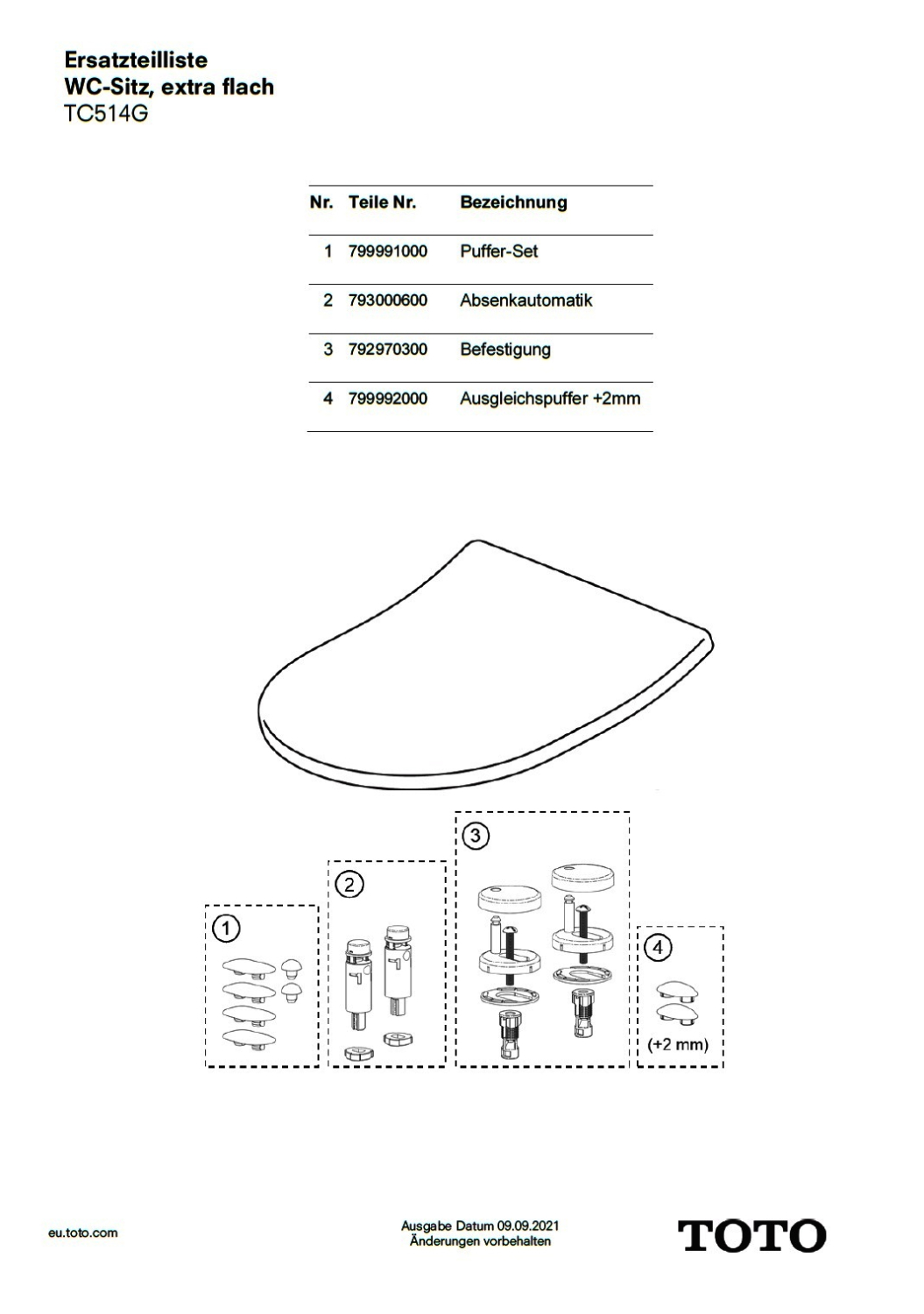 Befestigung Standard für WC-Sitz