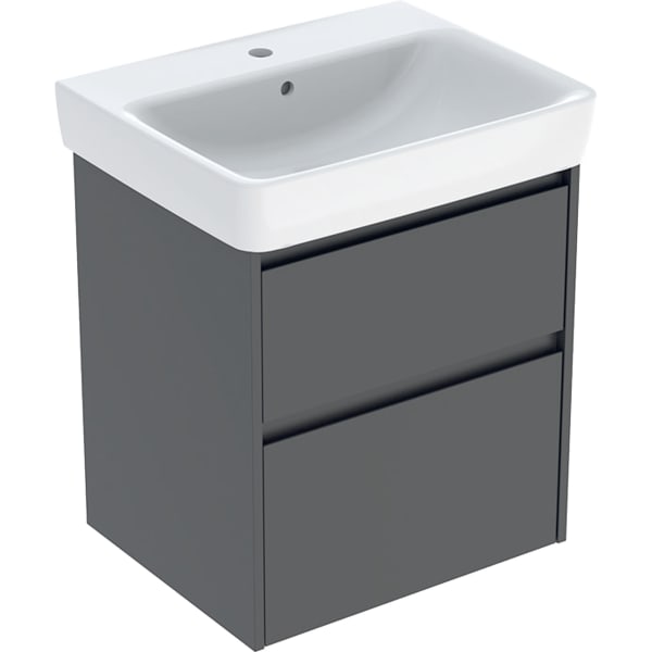 Geberit Renova Plan Set WT mit US, 2 Schubl. 60x69,7x44,6cm, lava/l. seidenmatt