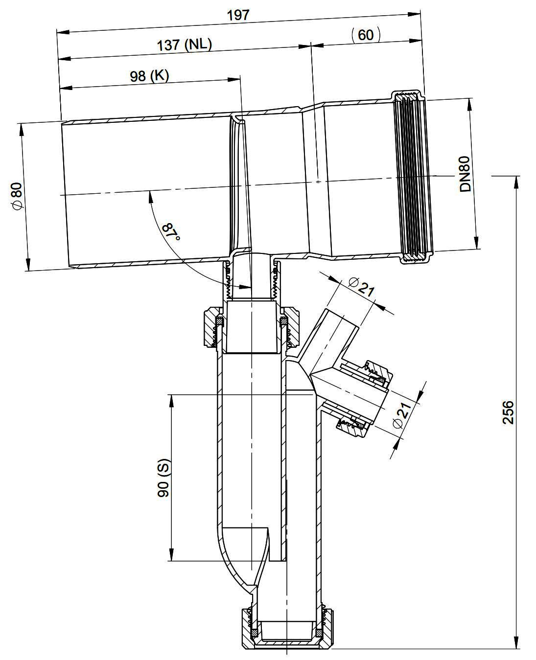 MHG Kondensatablauf mit Siphon DN 80, ProCon Streamline