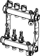 TECEfloor Edelstahlvert. HKV 2 mit DFA SLQ, poliert, 1" IG flachdichtend