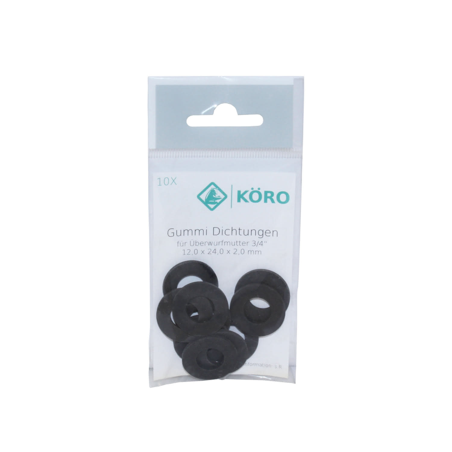 KÖRO 10x Gummi-Ring 15x24x3 mm 3/4", eins. selbstkl.