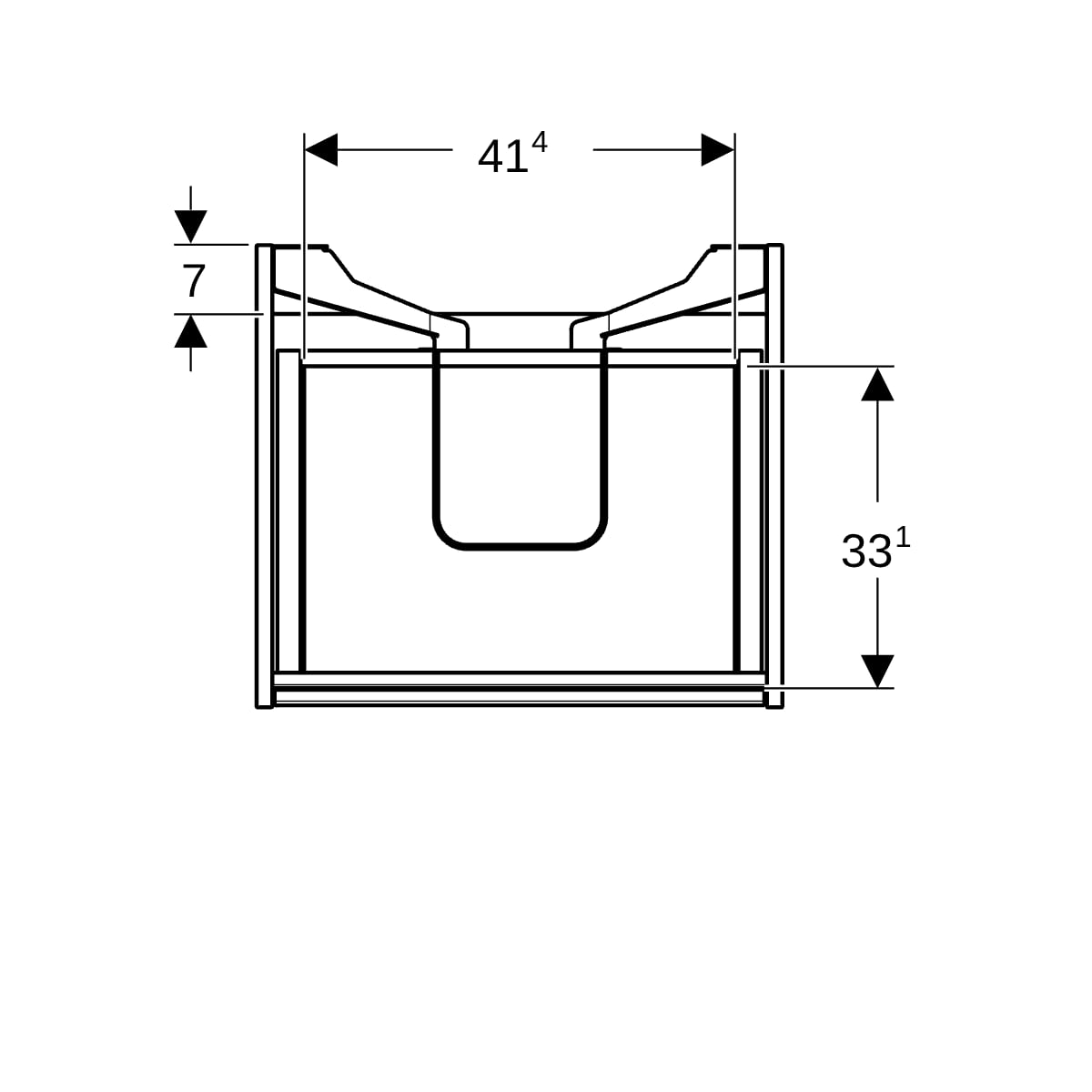 Geberit Unterschrank für MWT, 2 Schubladen B:55cm, sandgrau matt
