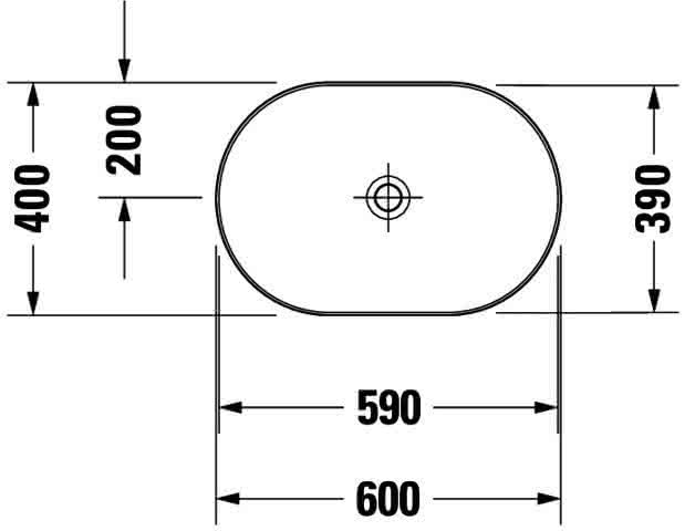 DU Aufsatzbecken Luv 600mm o.ÜL, o.HLB, weiß
