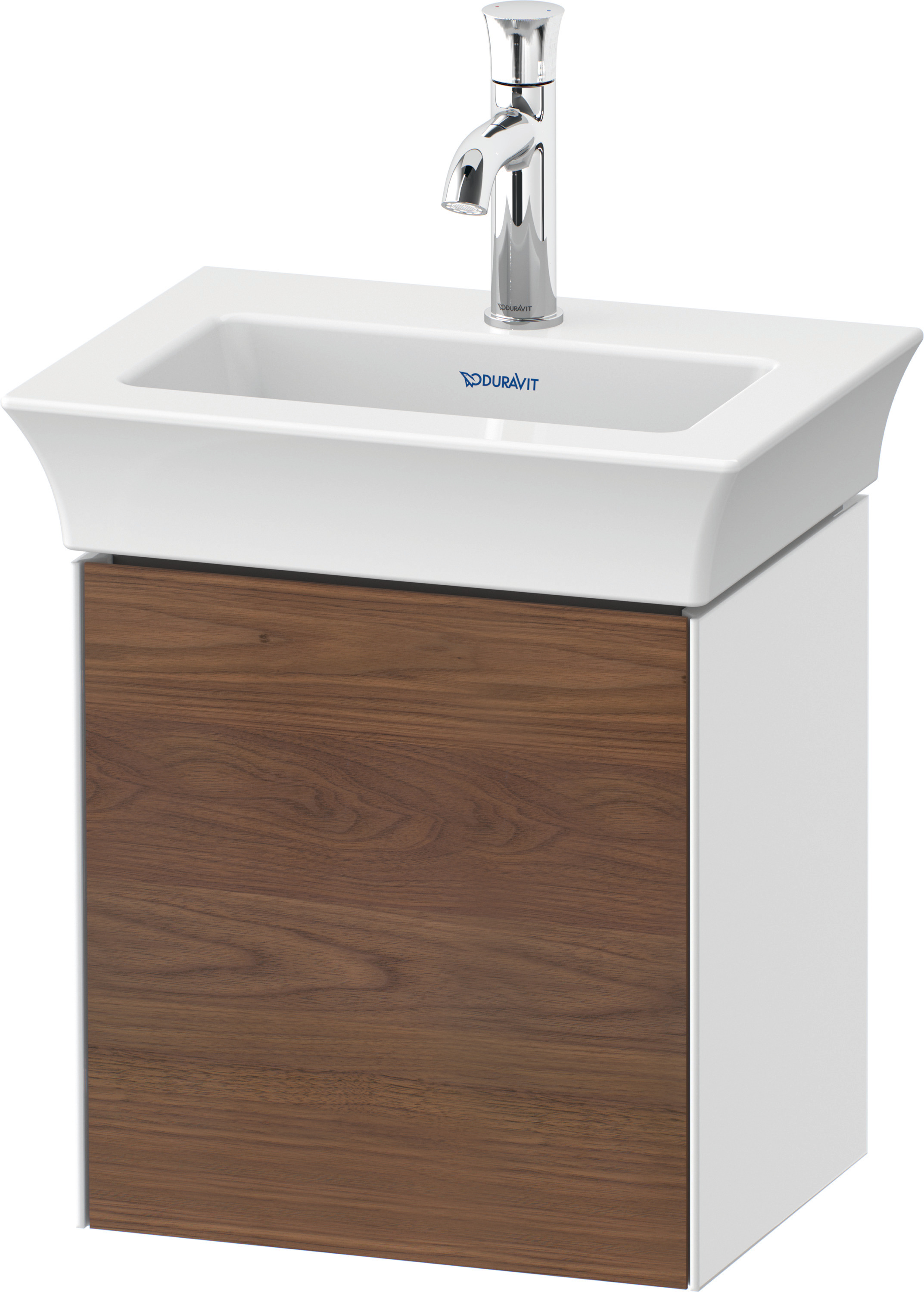 Duravit WTU White Tulip wandh.,1 Tür, TA li. 410x384x298mm,A.Nussb.M/Weiß HGL