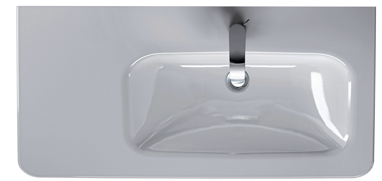 DU Möbelwaschtisch DuraStyle 800 mm m.ÜL, m.HLB, 1 HL, Becken re., weiß