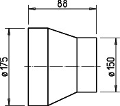 Helios RZ 160/150 Reduzierset Reduzierung 175/160/150 + Dichtungsband