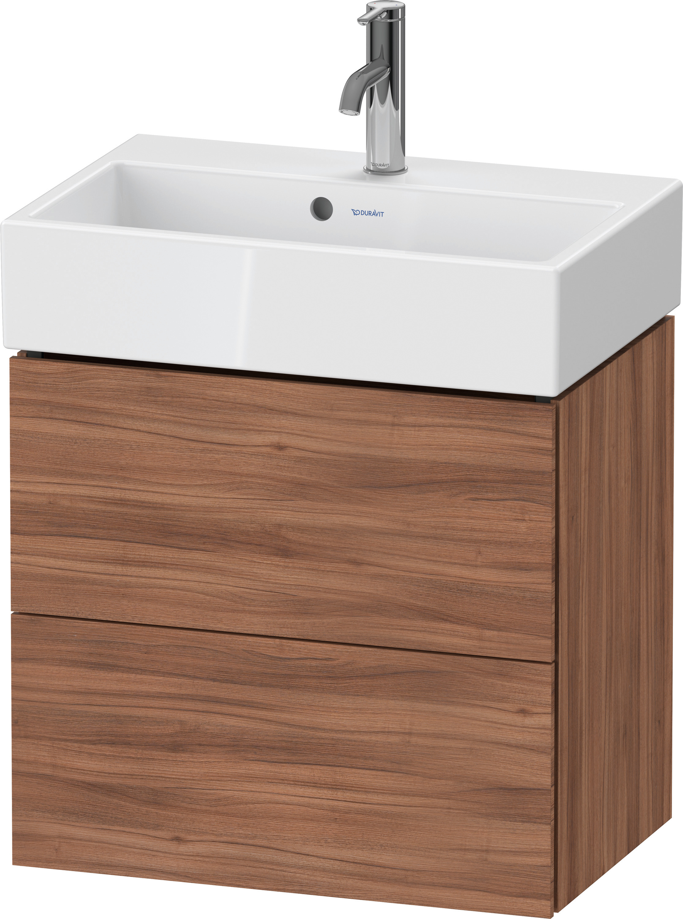 Duravit WTU L-Cube wandhängend, 2 Schubk. 544x584x391mm, Nussbaum Natur