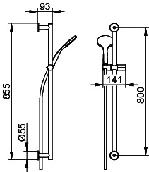 KEUCO Brause-Set IXMO 59587, rund, verchromt