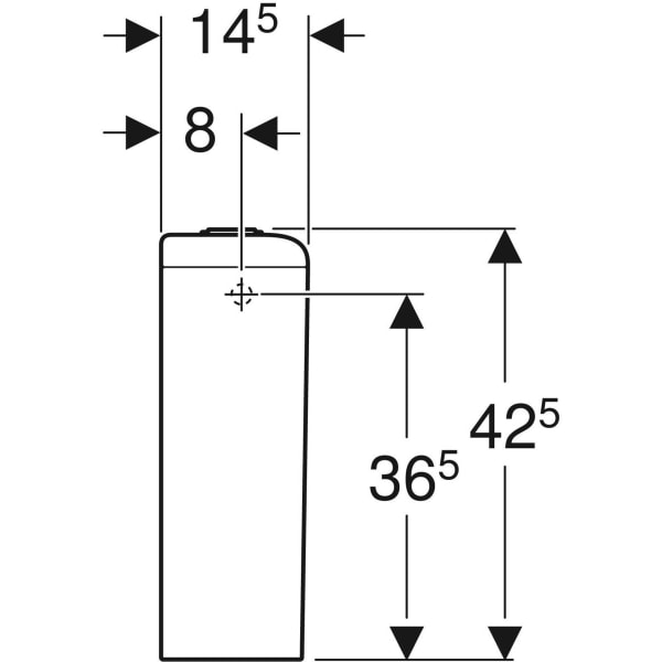 Geberit iCon Sq. AP-SPK aufges. 2-Mengen-Sp. Wasseranschl. seitl., weiß Tect