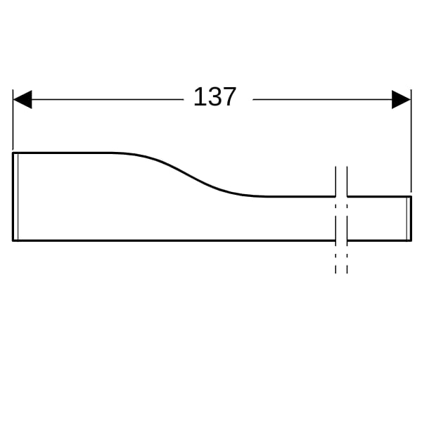 Geberit Bambini Dekorblende, Front für 3 WT-Arm., tieferes Becken re, weiß