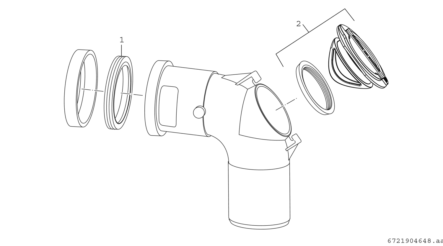 BOSCH Abgaszubehör FC-SER60-87 Revisionsbogen, 87 Gr, d:60 mm