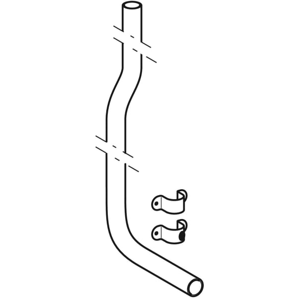 Geberit Spülbogen 90Gr 156x24 cm gekröpft d32