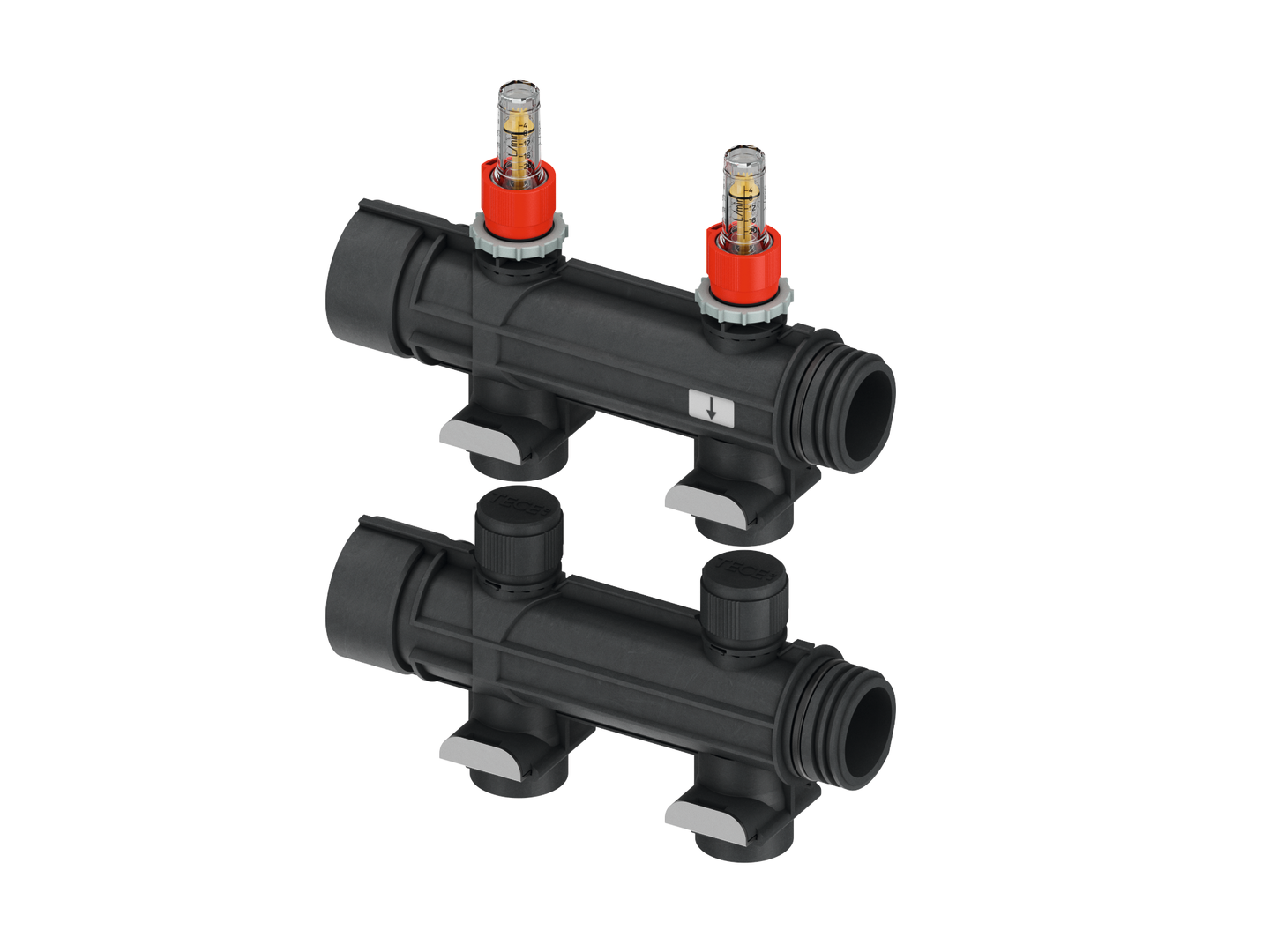 TECEfloor Industrie-Heizkreisverteiler VL/RL-Set, 2 HK, mit Universalanschluss TECEfloor Industrie-Heizkreisverteiler VL/RL-Set, 2 HK, mit Universalanschluss