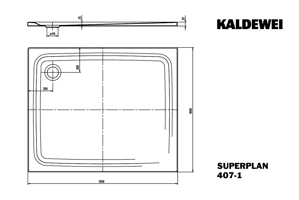 KA DW SUPERPLAN CLASSIC Mod.407-1,1000x 1200mm,alpinweiß matt,Perl-Effekt
