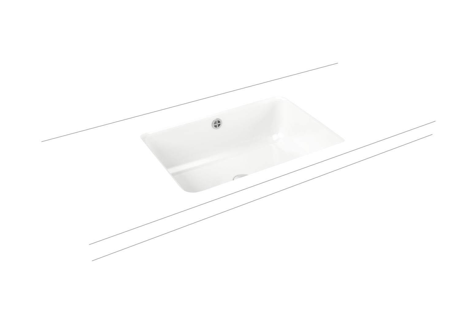 KA WB CAYONO Unterbauwaschtisch Mod.3190 ,596x426mm,alpinweiß,AD,mÜL,sm100