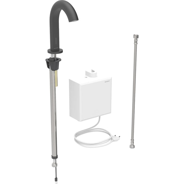 Geberit Piave WT-Arm., Standmontage, Netz mit AP-Funkt.Box, o.Misch., schwarz matt Geberit Piave WT-Arm., Standmontage, Netz mit AP-Funkt.Box, o.Misch., schwarz matt