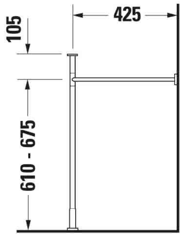 DU Metallkonsole Vero für 045360/45460 235060,höhenverstellbar, Chrom
