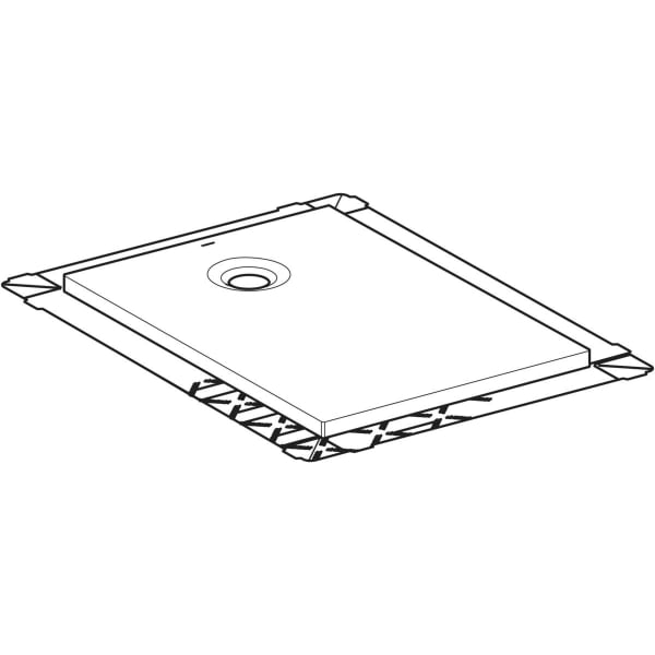 Geberit Olona Duschwanne 100 x 80 cm rechteckig, mit Dichtvlies, weiß matt