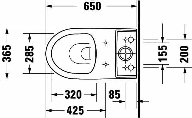 DU Stand-WC Kombi Duravit No.1,Weiß, 650mm,riml,TS,Abg.waagr.,var.Zul.,